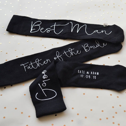 Personalised Gift Wedding Socks - Hidden Message Groomsman Socks Set, Socks, - ALPHS 