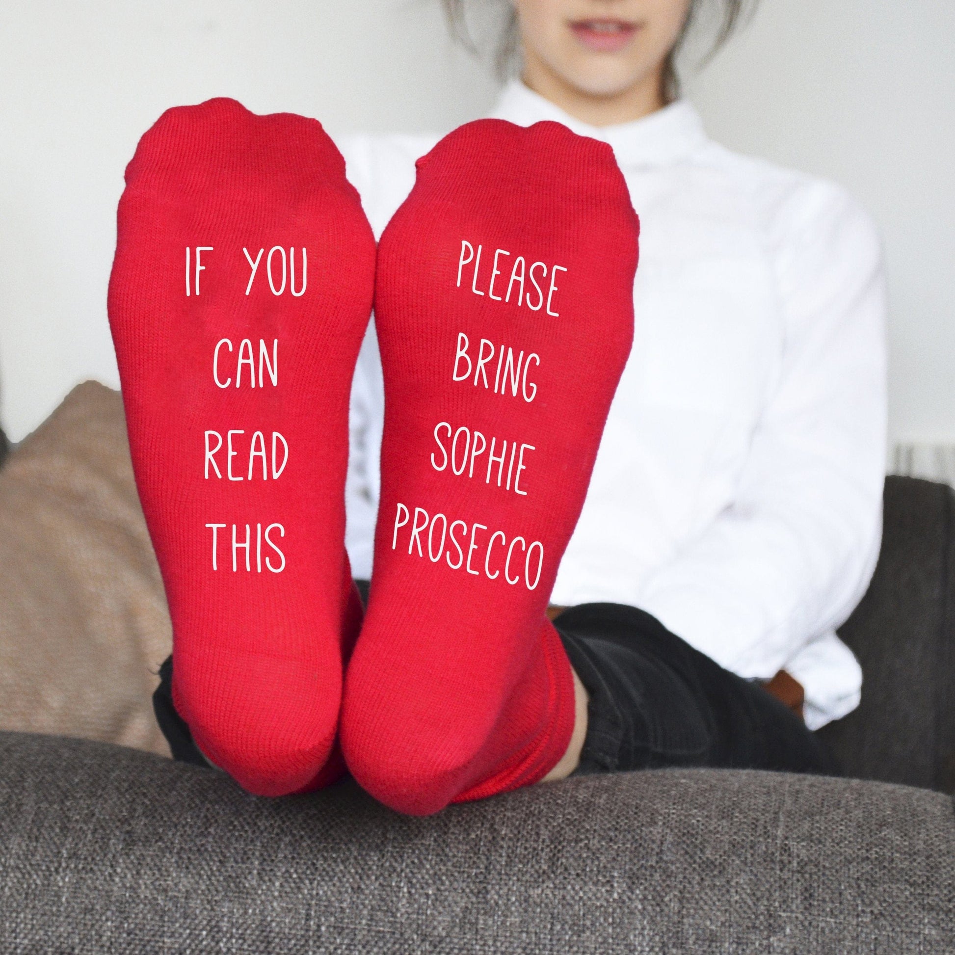 Personalised Hidden Message Bring Prosecco Socks, socks, - ALPHS 