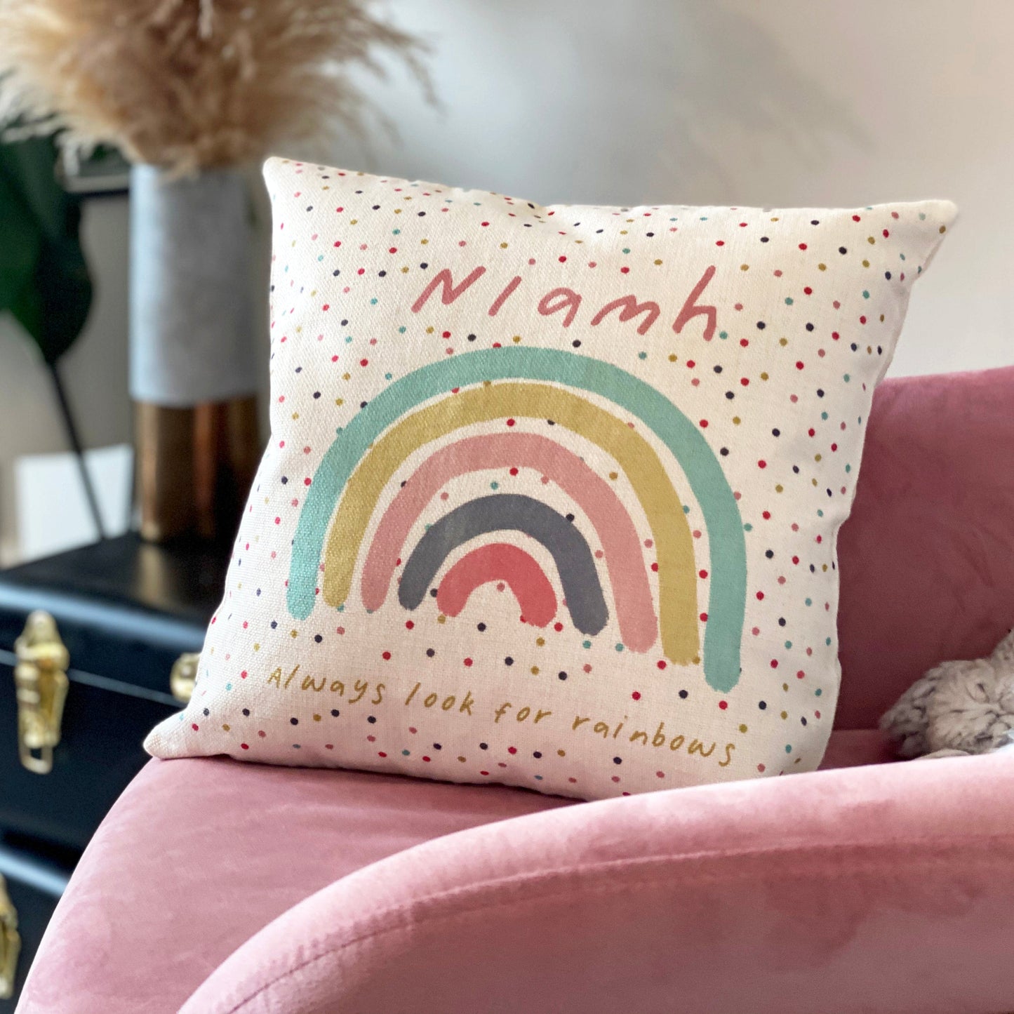 Personalised Children's Rainbow Cushion