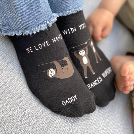 Personalised Daddy and Me Sloth Socks