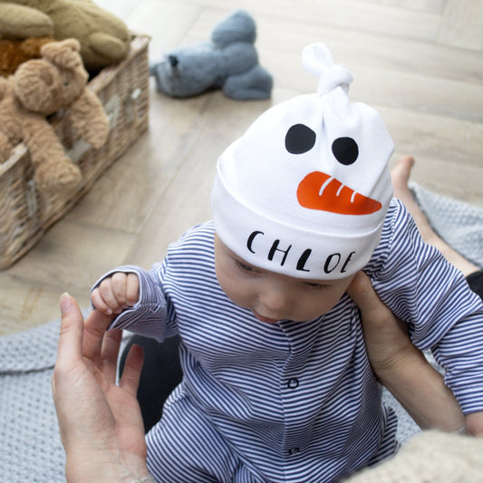 Personalised Baby Snowman Hat, Hats, - ALPHS 