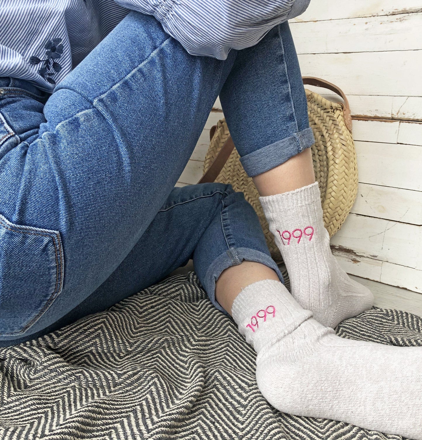 Embroidered Year Personalised Socks, Socks, - ALPHS 
