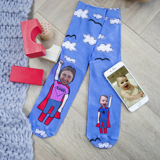 Personalised Super Mum Photo Socks, Photo Socks, - ALPHS 