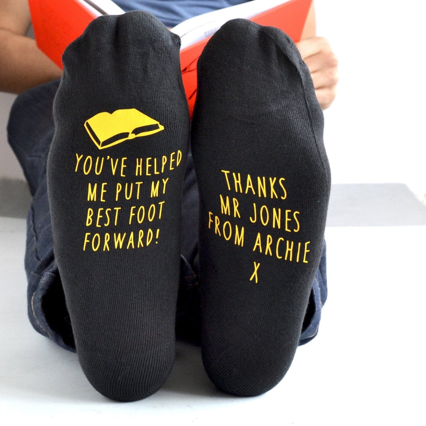 Best Foot Forward Thank You Teacher Gift Socks, Personalised Socks, - ALPHS 