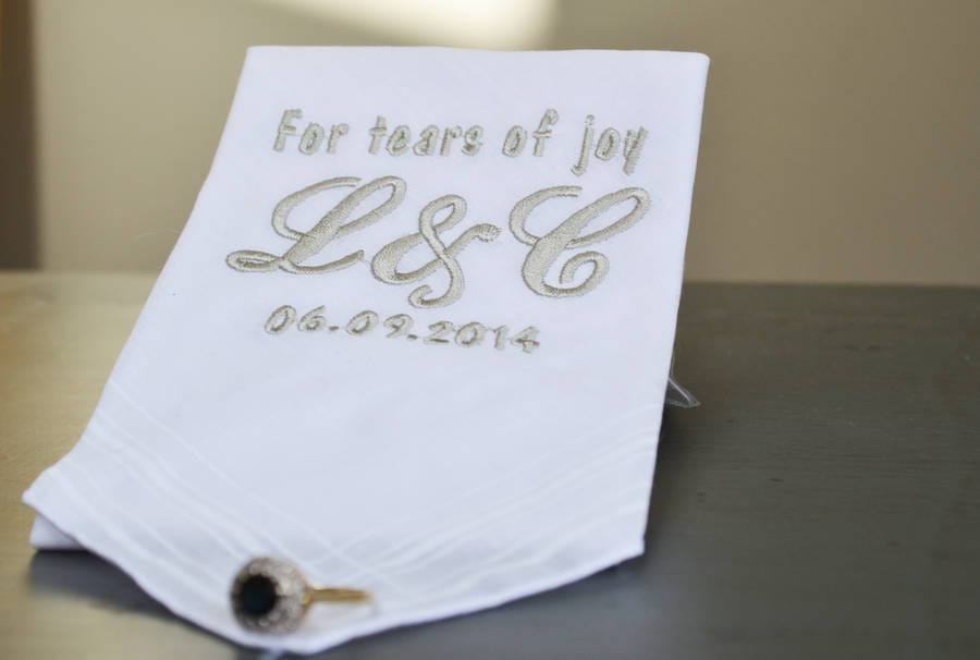 Tears Of Joy Personalised Wedding Handkerchief