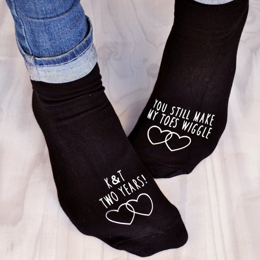 Personalised Anniversary Gift Socks - You Still Make My Toes Wiggle, Socks, - ALPHS 