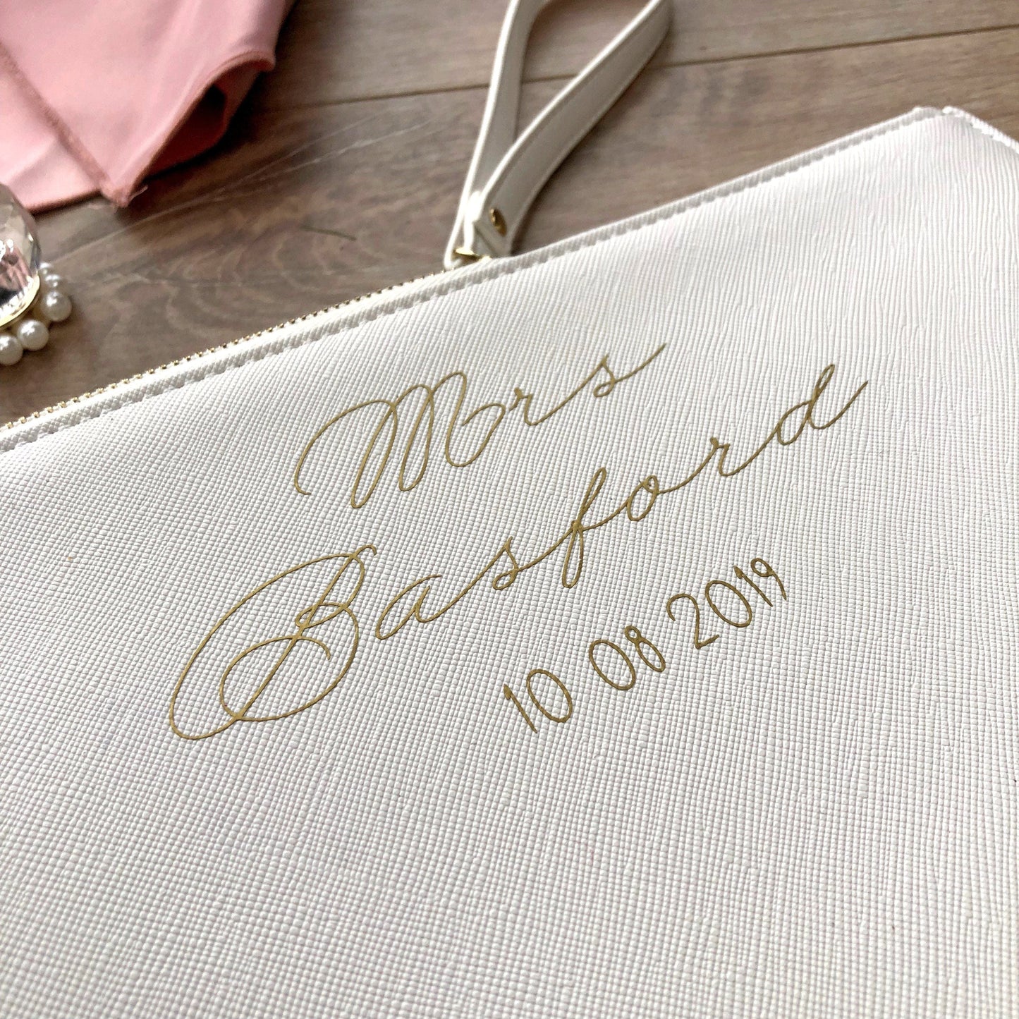 Personalised Faux Leather Brides Wedding Bag, Washbag, - ALPHS 