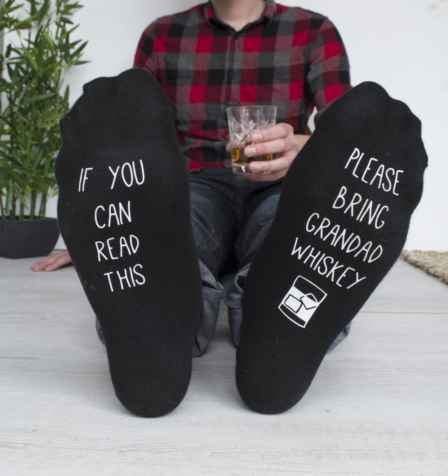 Hidden Message Please Bring Whiskey Personalised Socks, Socks, - ALPHS 